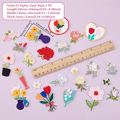 2Sets 2 Styles Flower Computerized Embroidery Cloth Iron on/Sew on Patches&nbsp;DIY-GA0007-58