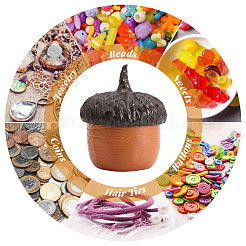 Resin Acorn Shape Storage Jar Sculpture&nbsp;DJEW-WH0001-37