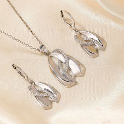 Elegant Brass Pendant Necklaces & Earrings Sets for Women&nbsp;JN0576