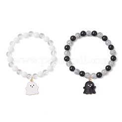 2Pcs Halloween Alloy Enamel Charm Bracelets&nbsp;BJEW-JB12106