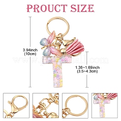 Resin & Acrylic & Faux Suede Tassel Keychain&nbsp;KEYC-YW00124-01
