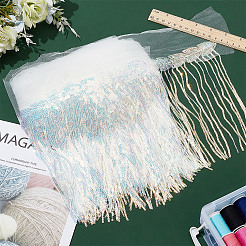 10 Yards Beading Sequins Polyester Tassel Ribbons&nbsp;OCOR-WH0003-041A