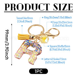 Alloy Resin Polygon Keychains&nbsp;KEYC-TADJ0002-03G-R