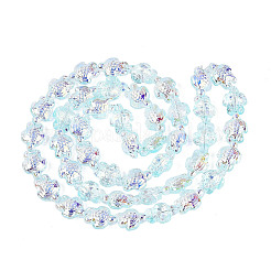 Electroplate Transparent Glass Beads Strands&nbsp;EGLA-N055-04A-02