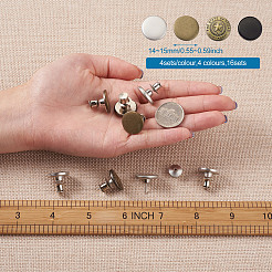 16sets 4 Styles Iron Button Pins for Jeans&nbsp;PALLOY-KS0001-07