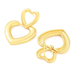 Rack Plating Brass Hollow Heart Dangle Stud Earrings&nbsp;EJEW-A028-04G