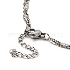 Non-Tarnish 304 Stainless Steel Charm Anklet&nbsp;AJEW-C021-12P