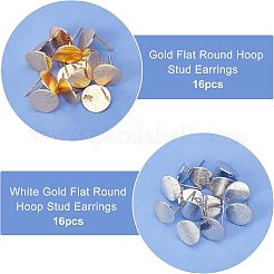 32Pcs 2 Colors Brass Stud Earring Findings&nbsp;KK-FH0002-19