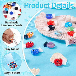 16Pcs 4 Styles Handmade Lampwork Beads&nbsp;LAMP-TA0001-94