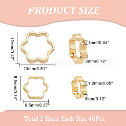 80Pcs 2 Style Brass Bead Frame&nbsp;KK-DC0002-50