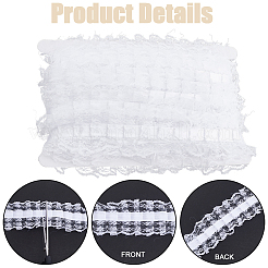 10 Yards Polyester Pleated Flower Lace Trim&nbsp;OCOR-GF0003-88A