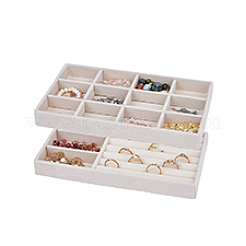 2Pcs 2 Styles Rectangle Velvet Jewelry Trays&nbsp;ODIS-DC0001-03