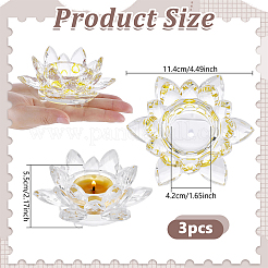 Lotus Shape Glass Candle Holder&nbsp;DJEW-WH0039-176B