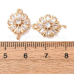Brass Pave Clear Cubic Zirconia Connector Charms&nbsp;CU-CBAEC99-09G