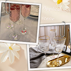 6Pcs 6 Styles Alloy Bowknot Glass Seed Beaded Wine Glass Charms&nbsp;AJEW-SC00077