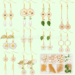 DIY Daisy Dangle Earrings Making Kits&nbsp;DIY-SC0003-32