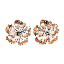 5-Petal Electroplate Opaque Acrylic Bead Caps&nbsp;SACR-T132-01