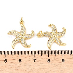 Brass Micro Pave Cubic Zirconia Pendants&nbsp;KK-C162-057G-01