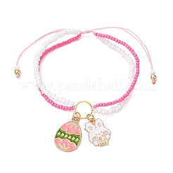Easter Glass Seed Beads Braided Bead Bracelets&nbsp;BJEW-MZ00150-03