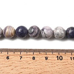 Natural Purple Stripe Jasper Beads Strands&nbsp;G-K350-C03-10mm