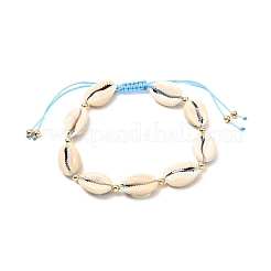 Natural Cowrie Shell Braided Bead Anklets Set for Girl Women&nbsp;AJEW-AN00451-01