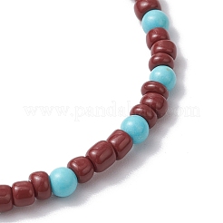 2Pcs 2 Styles Natural Magnesite & Synthetic Turquoise & Glass Seed & Round Wood Beads Stretch Bracelets for Men Women&nbsp;BJEW-JB11833