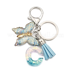 26Pcs Transparent Epoxy Resin & Transparent Acrylic & Faux Suede Tassel Keychain&nbsp;KEYC-JKC01202-03
