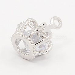 Brass Micro Pave Cubic Zirconia Pendants&nbsp;ZIRC-L008-40B