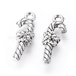 Tibetan Style Alloy Christmas Crutch Pendants&nbsp;X-TIBEP-GC161-AS-RS