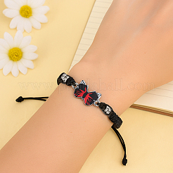 6Pcs 6 Colors Alloy Butterfly Link Bracelet&nbsp;BJEW-GO0002-27