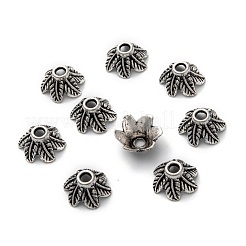 6-Petal Tibetan Style Alloy Bead Caps&nbsp;LF9396Y-01AS