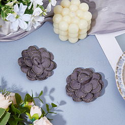 2Pcs Flower Polyester Shoe Buckle Clips&nbsp;DIY-FH0010-56B
