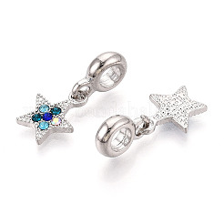 Rack Plating Alloy European Dangle Charms&nbsp;MPDL-N039-048