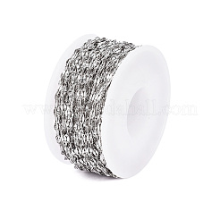 Non-Tarnish 304 Stainless Steel Textured Cable Chains&nbsp;CHS-D004-02P