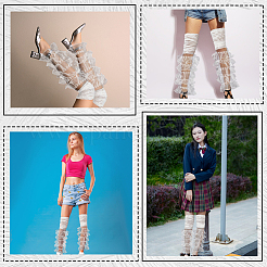 Polyester Ruffle Layered Patchwork Leg Sleeves&nbsp;AJEW-WH20042-75D