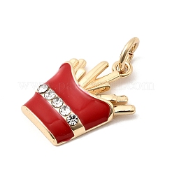 Brass Enamel & Rhinestone Pendants&nbsp;KK-H253-02G