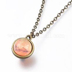 Glass Pendant Necklace&nbsp;NJEW-D281-C-M