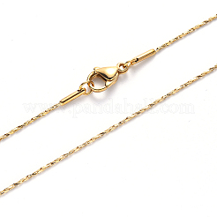 PVD Vacuum Plating 304 Stainless Steel Boston Link Chain Necklace&nbsp;NJEW-S420-006D-G