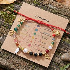 Chakra 304 Stainless Steel & Shell Charm Bracelets&nbsp;RE0634-2