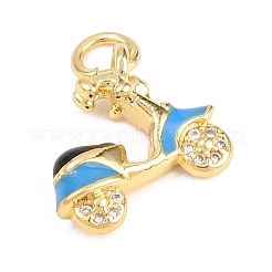 Brass Micro Pave Cubic Zirconia Pendants&nbsp;KK-H273-23G