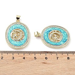 Rack Plating Brass Micro Pave Cubic Zirconia Pendants&nbsp;KK-C041-05B-G