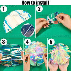 3Pcs 3 Styles Plastic Round Pendant Decorations&nbsp;DIY-GF0011-71