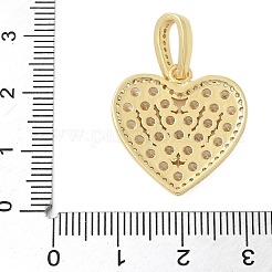 Brass Micro Pave Cubic Zirconia Pendants&nbsp;X-KK-P293-06G