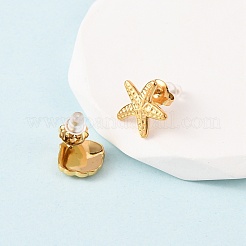 6Pcs Ocean Series 304 Stainless Steel Stud Earrings&nbsp;EJEW-K268-91G