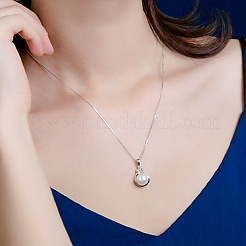Plastic Imitation Pearl & Alloy Pendant Necklaces&nbsp;WG4C35F-03