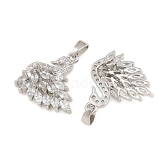 Brass Micro Pave Clear Cubic Zirconia Pendants&nbsp;CU-CBABDE1-13P-01