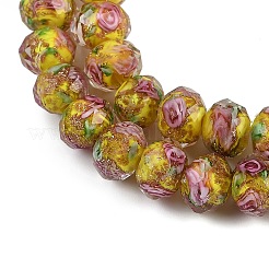 Handmade Gold Sand Lampwork Beads Strands&nbsp;LAMP-R141-10mm-23
