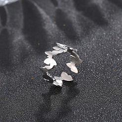 304 Stainless Steel Cuff Open Rings for Women&nbsp;LS-XQ6225