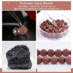 Synthetic Lava Rock Beads Strands&nbsp;G-S277-8mm-02
