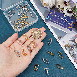 40Pcs 2 Colors Brass Clip-on Earring Converters Findings&nbsp;KK-SC0004-18